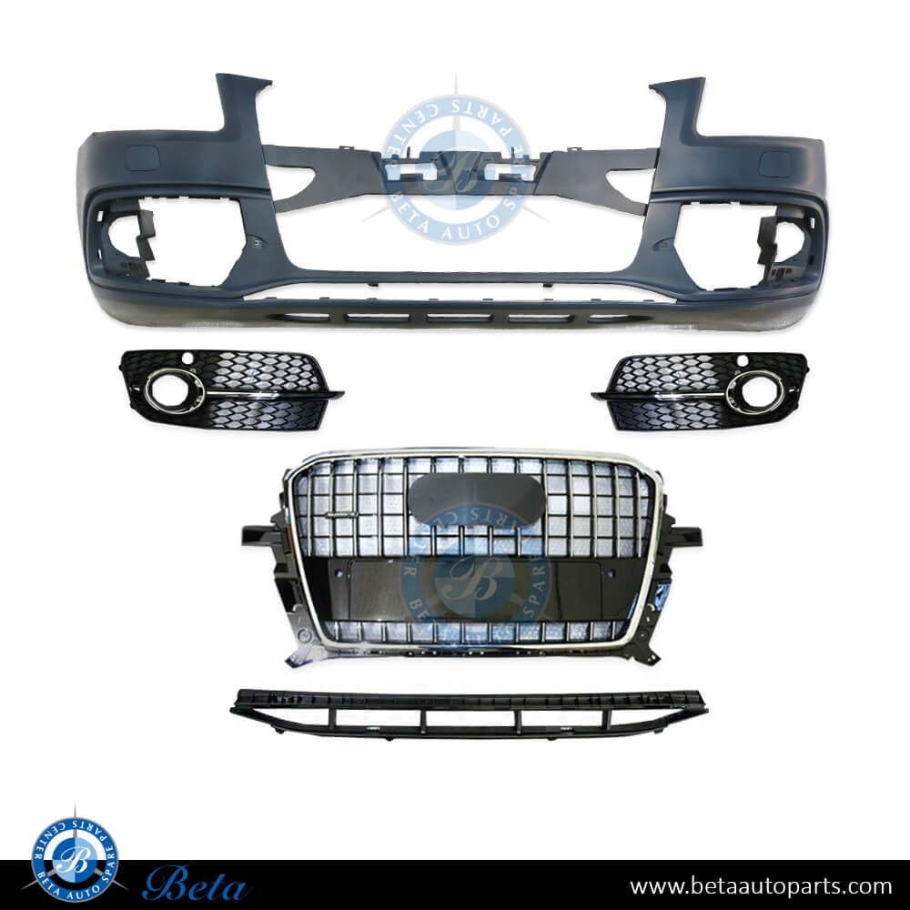 Front bumper assembly with radiator grille for Audi Q5 S-Line 2013-2017 models, Part Number 8R0807105E Front bumper assembly with radiator grille for Audi Q5 S-Line 2013-2017 models, Part Number 8R0807105E
